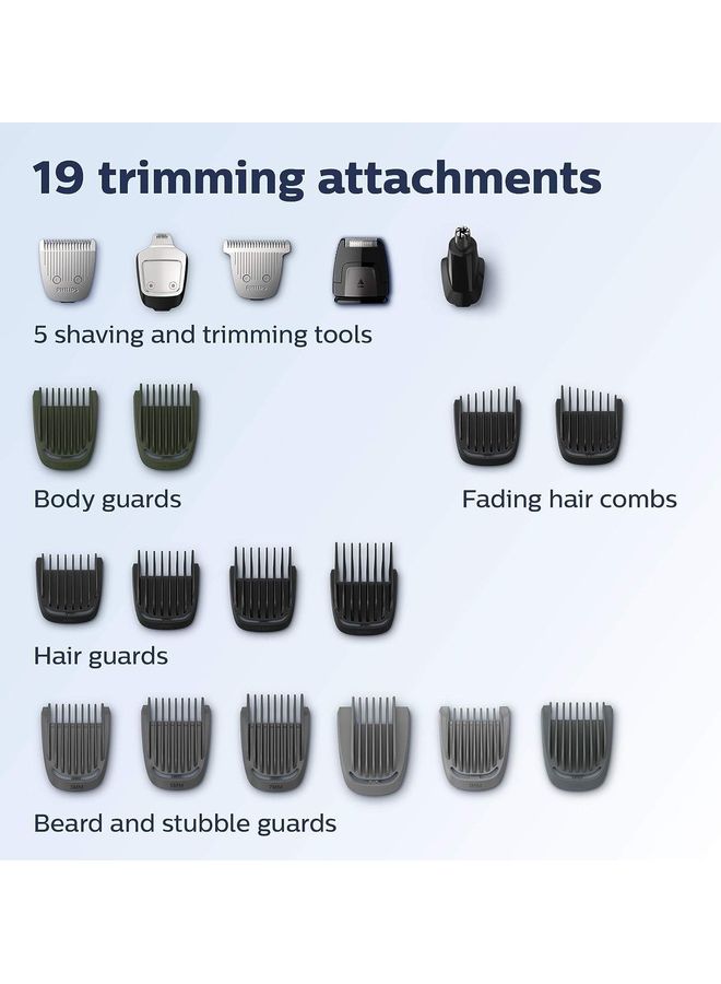 Philips - Norelco Trimmer Series 7000 - 23 In 1 - For Face Hair And Body - MG7750/49 Silver/Black - Image 1