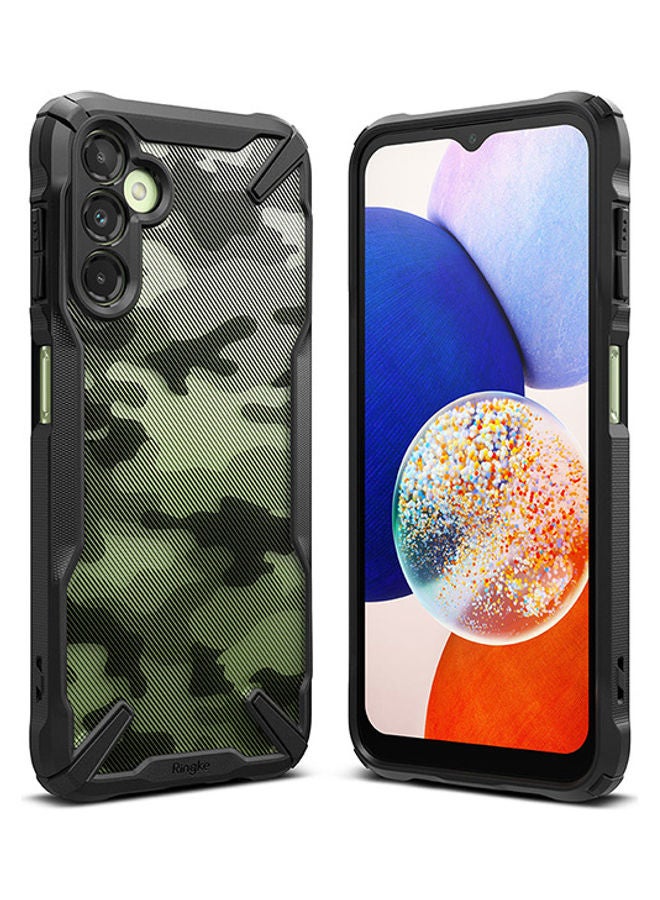Ringke Fusion-X Compatible With Samsung Galaxy A14 4G / 5G Case Hard Back Soft Flexible TPU Bumper Scratch Resistant Phone Cover Camo Black - Image 1