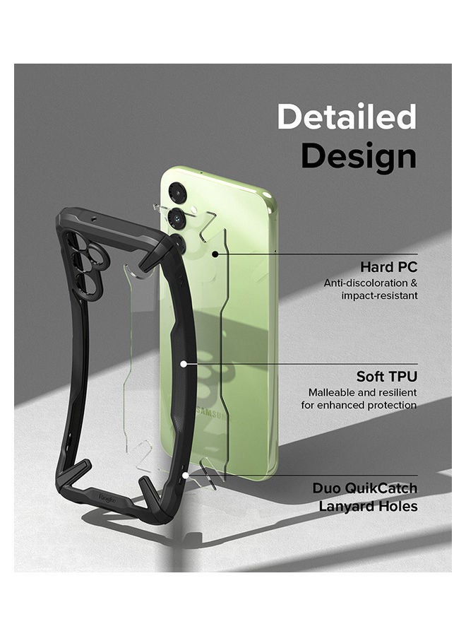 Ringke Fusion-X Compatible With Samsung Galaxy A14 4G / 5G Case Hard Back Soft Flexible TPU Bumper Scratch Resistant Phone Cover Camo Black - Image 3