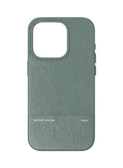 Native Union (RE)Classic Leather Case w/ Magsafe for Apple iPhone 15 Pro 2023 6.1"| 6-Ft Drop Protection - Slate Green  - Image 1