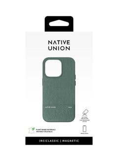 Native Union (RE)Classic Leather Case w/ Magsafe for Apple iPhone 15 Pro 2023 6.1"| 6-Ft Drop Protection - Slate Green  - Image 3