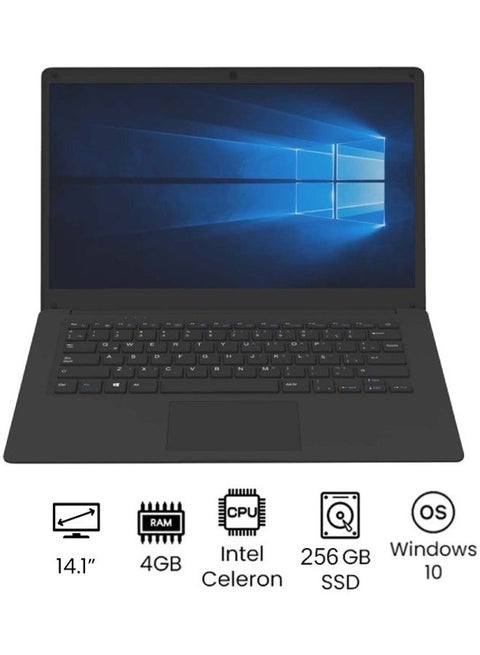 N2 Laptop With 14.1-Inch Display, 11th Gen Intel Dual Core Celeron N3350 Processor / 4GB RAM / 256GB SSD / Win 10 Black