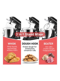 DAEWOO Kitchen Machine Stand Mixer  6 Speed - Shiny Stainless Steel Bowl 6.5 L 1100.0 W DKM 6552 Black  - Image 3