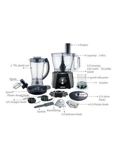 DAEWOO Food Processor With 28 Functions 3.0 L 800.0 W DFP 3170 Black  - Image 2