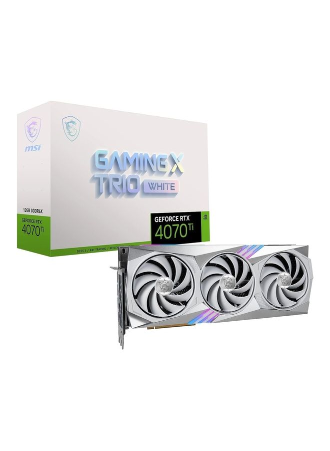 MSI - Gaming GeForce RTX 4070 Ti 12GB GDRR6X 192-Bit HDMI/DP Nvlink Tri-Frozr 3 Ada Lovelace Architecture Graphics Card RTX 4070 Ti Gaming X Trio White 12G - Image 1