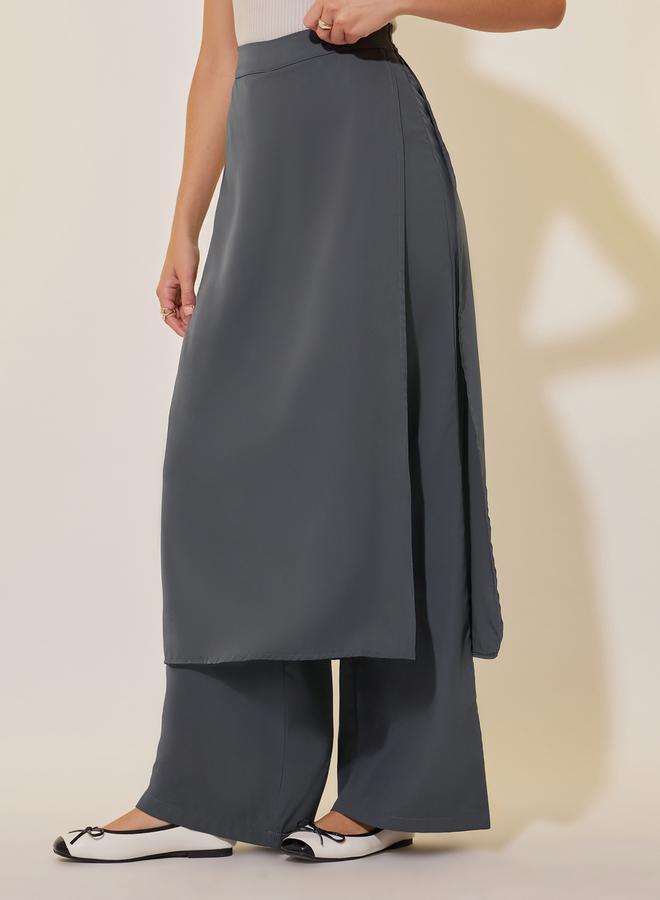 Take Two Solid Wide Leg Layered Pants  - Image 2