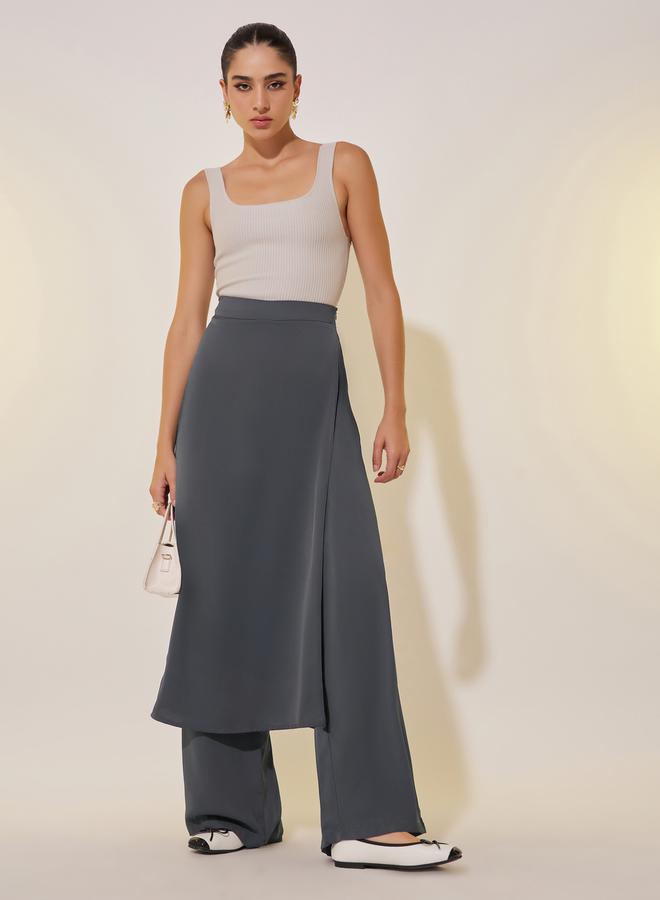 Take Two Solid Wide Leg Layered Pants  - Image 1