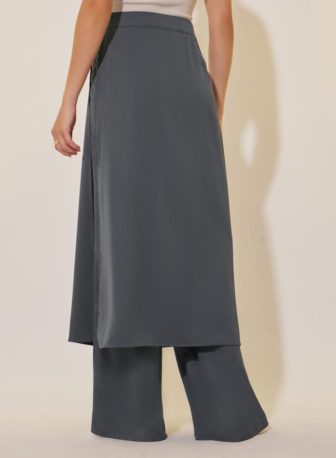Take Two Solid Wide Leg Layered Pants  - Image 4