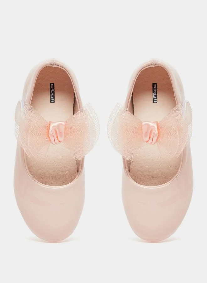 Styli Flower Corsage Flat Ballerinas Shoes