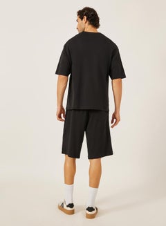 Styli Embroidered Oversized T-Shirt and Shorts Co-Ords  - Image 4