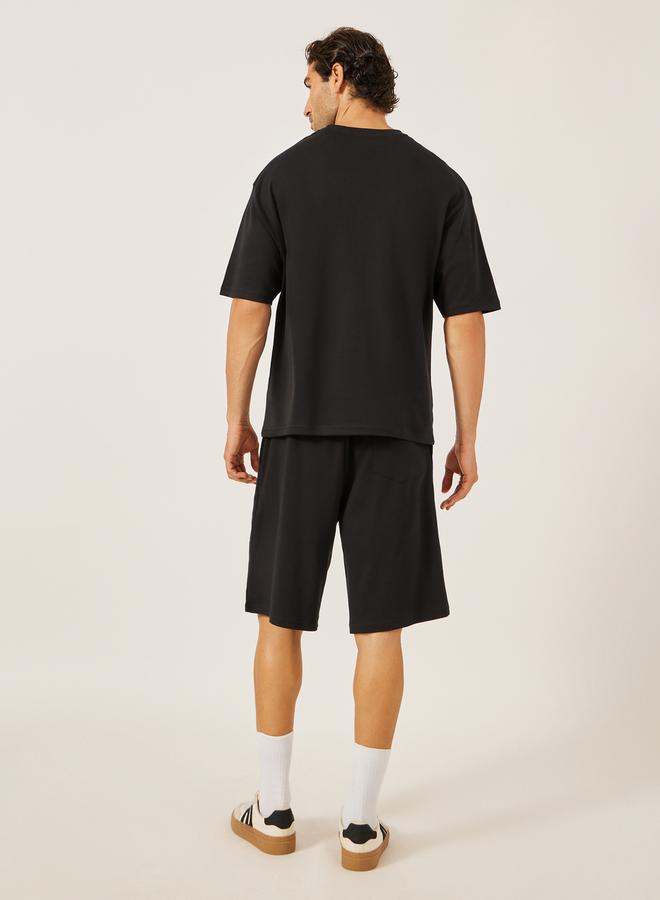 Styli Embroidered Oversized T-Shirt and Shorts Co-Ords  - Image 4
