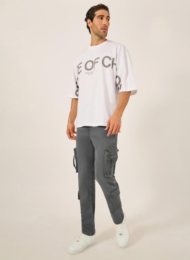 Styli Overdyed Straight Fit Cargo Jeans  - Image 2