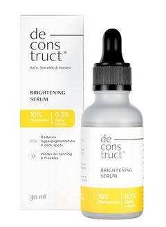 Deconstruct Brightening Serum 10% Niacinamide + 0.3% Alpha Arbutin | 2 actives, 1 serum | Reduces Pigmentation, Dark Spots & Marks | Works on Tan & Freckles | 30 ML