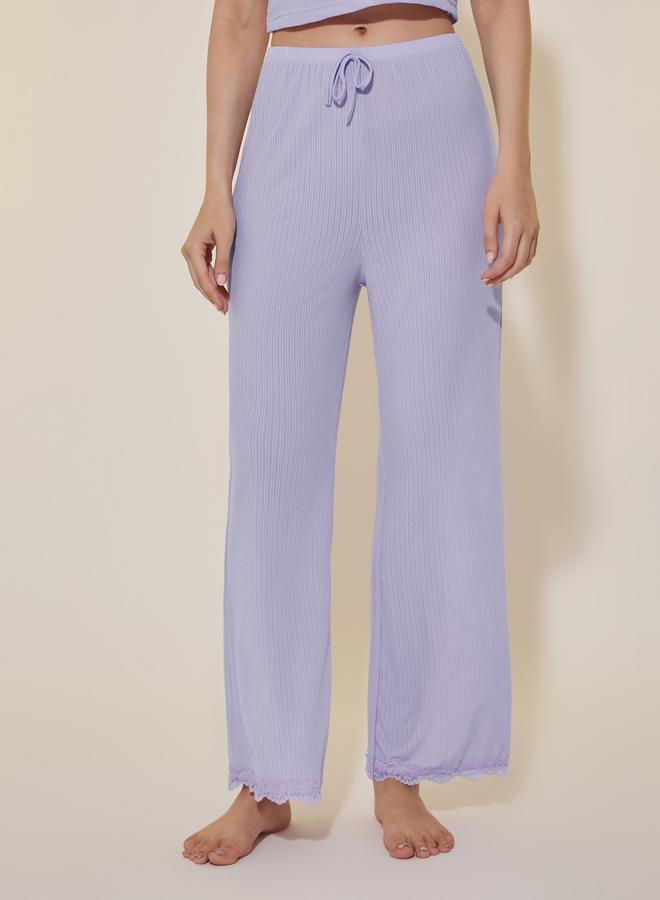 Take Two Ribbed Cami Top and Straight Leg Pyjama Set - Image 5