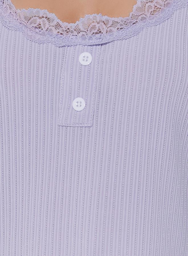 Take Two Ribbed Cami Top and Straight Leg Pyjama Set - Image 3