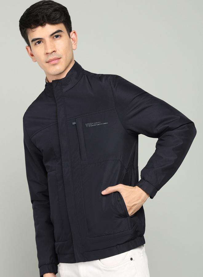 Fort Collins Front Zipper Textured Bomber Jacket by Styli  - Image 2