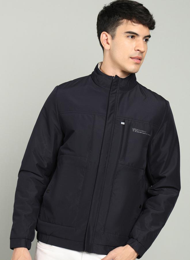 Fort Collins Front Zipper Textured Bomber Jacket by Styli  - Image 1