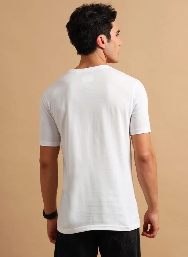 Bushirt Plain Round Neck Regular Fit T-Shirt by Styli