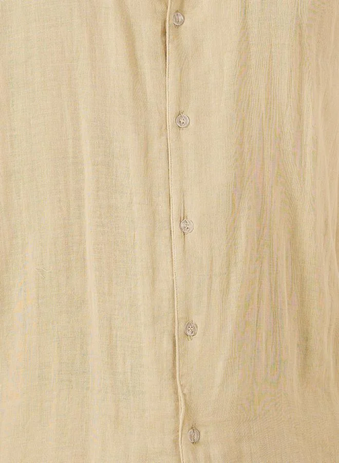 Styli Solid Resort Collar Relaxed Fit Shirt and Trousers Co-Ords
