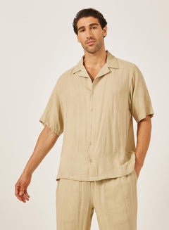 Styli Solid Resort Collar Relaxed Fit Shirt and Trousers Co-Ords  - Image 2