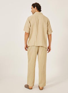 Styli Solid Resort Collar Relaxed Fit Shirt and Trousers Co-Ords  - Image 4