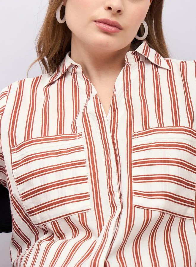 Styli Striped Spread Collar Regular Fit Shirt