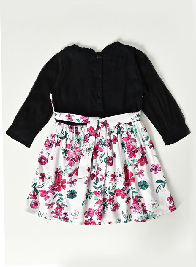 BELLA MODA Floral Print Fit and Flare Knee Length Dress by Styli  - Image 3