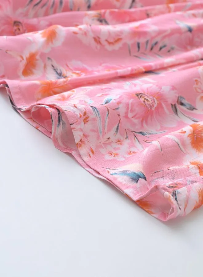 BELLA MODA Floral Ruffle Trim Dress