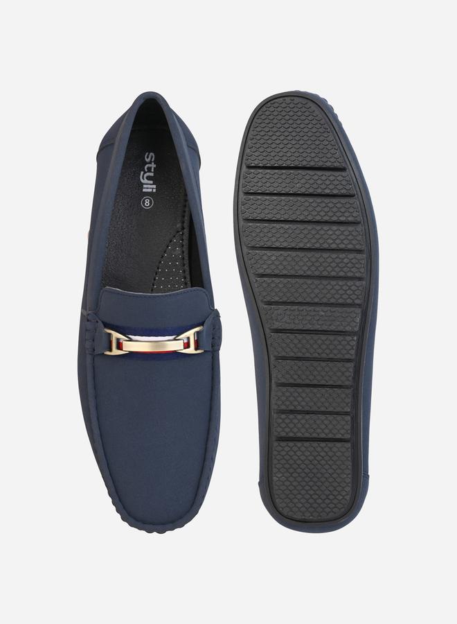 Styli Buckled Faux Leather Slip On Loafers  - Image 5