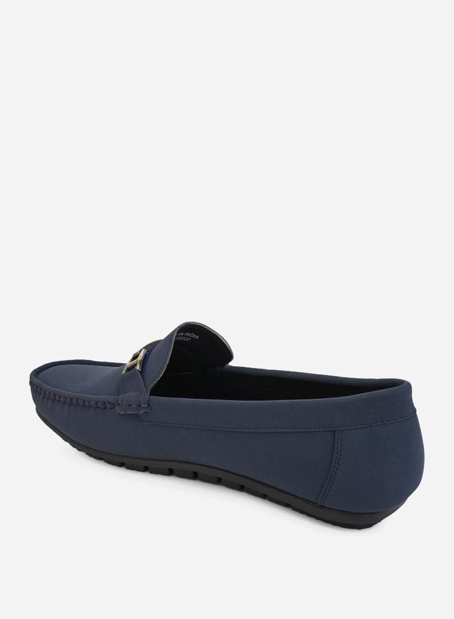 Styli Buckled Faux Leather Slip On Loafers  - Image 4