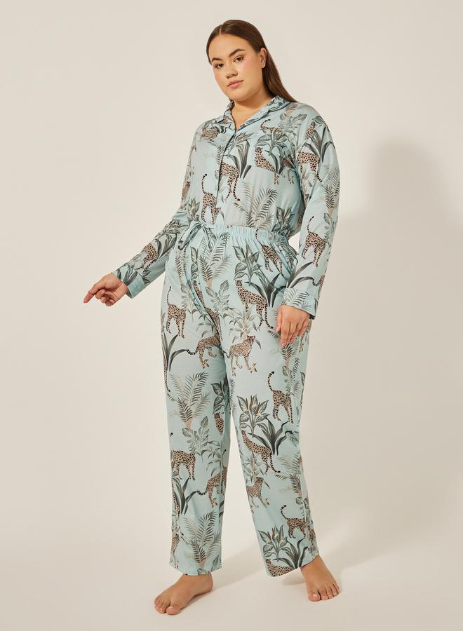 Styli GIRAFFE WILDLIFE BUTTON THROUGH SHIRT and PJ SET - LUXE TROPICAL  - Image 5