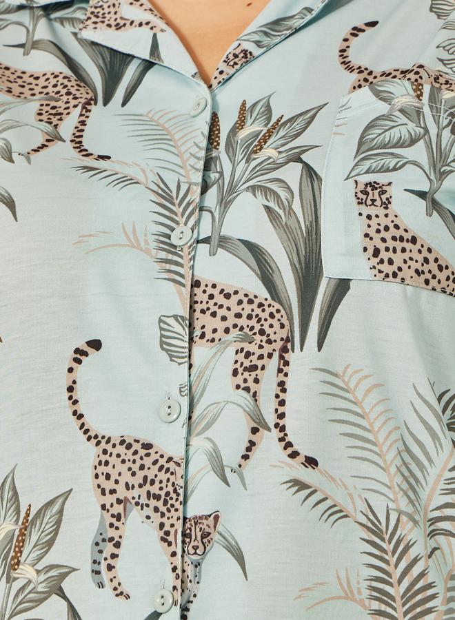 Styli GIRAFFE WILDLIFE BUTTON THROUGH SHIRT and PJ SET - LUXE TROPICAL  - Image 4