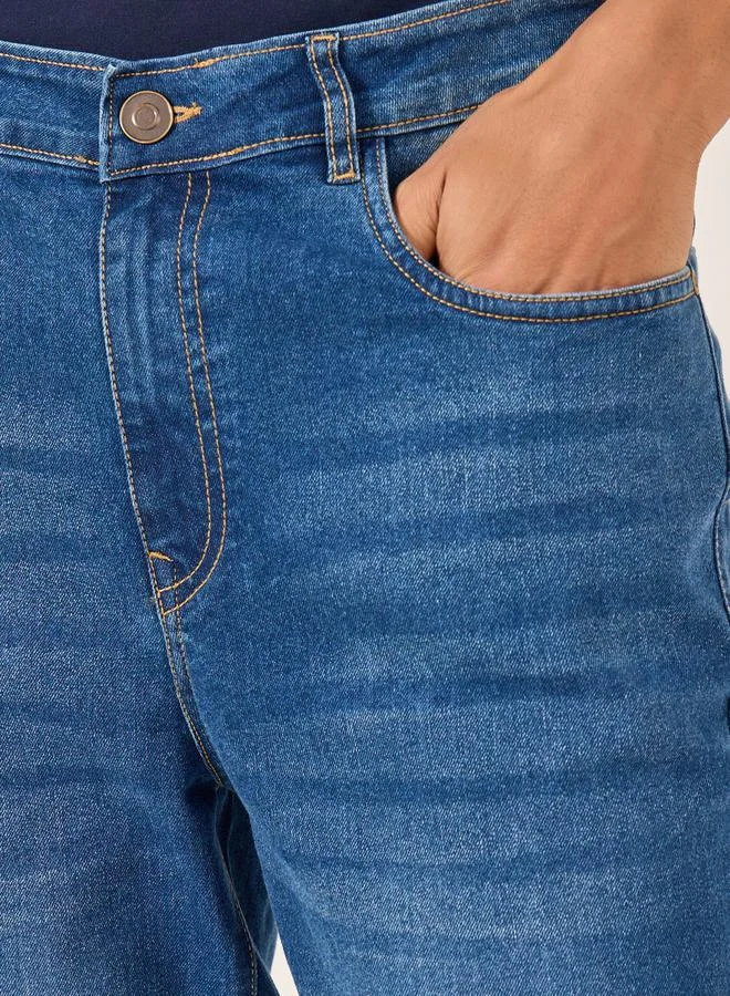 Styli Mid Rise Regular Fit Faded Jeans