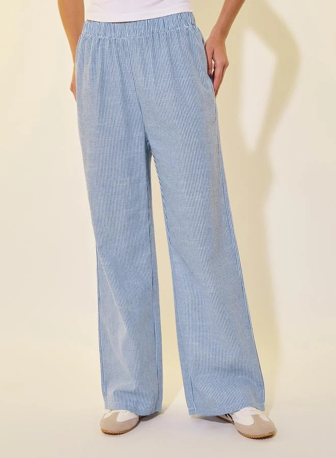 Take Two Blue Striped Blazer and Pants Co-Ords for Women