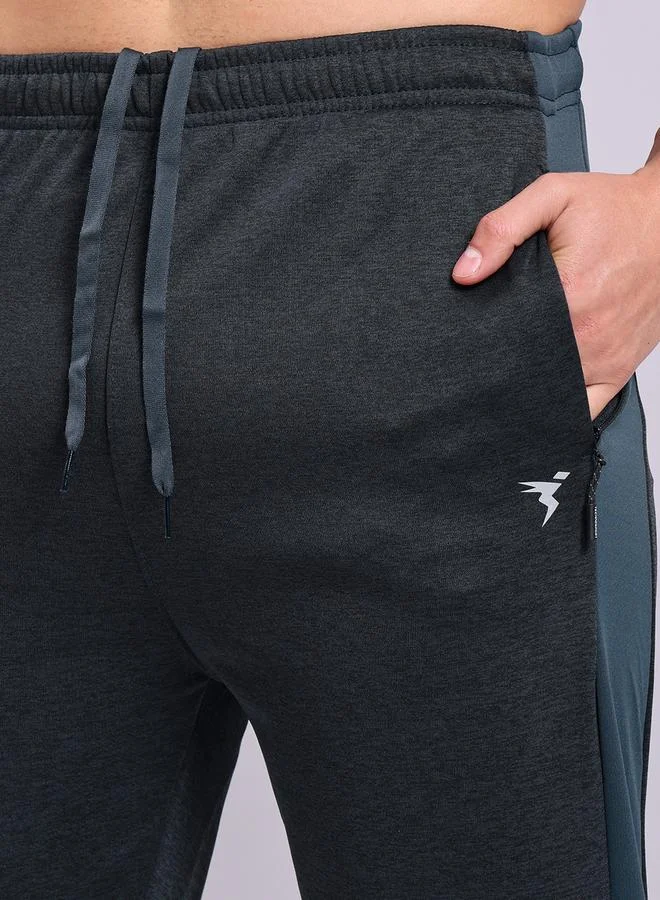 Technosport Melange Track Pants with Zip Pockets by Styli