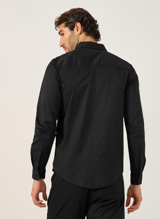Styli Sim Fit Chest Pocket Spread Collar Shirt  - Image 4