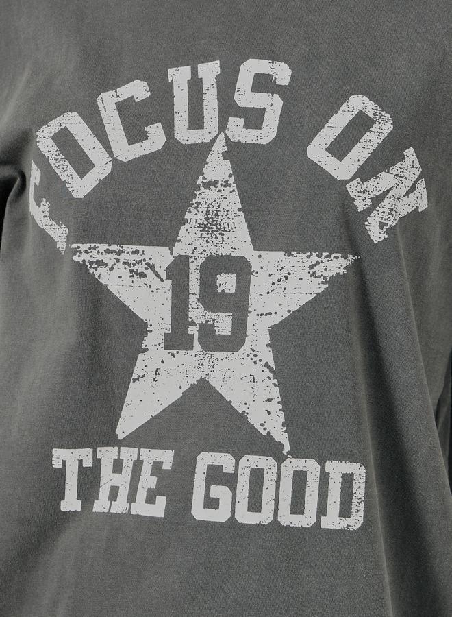 Styli - Slogan Printed Acid Washed Oversized T-Shirtâ€‹ - Image 1