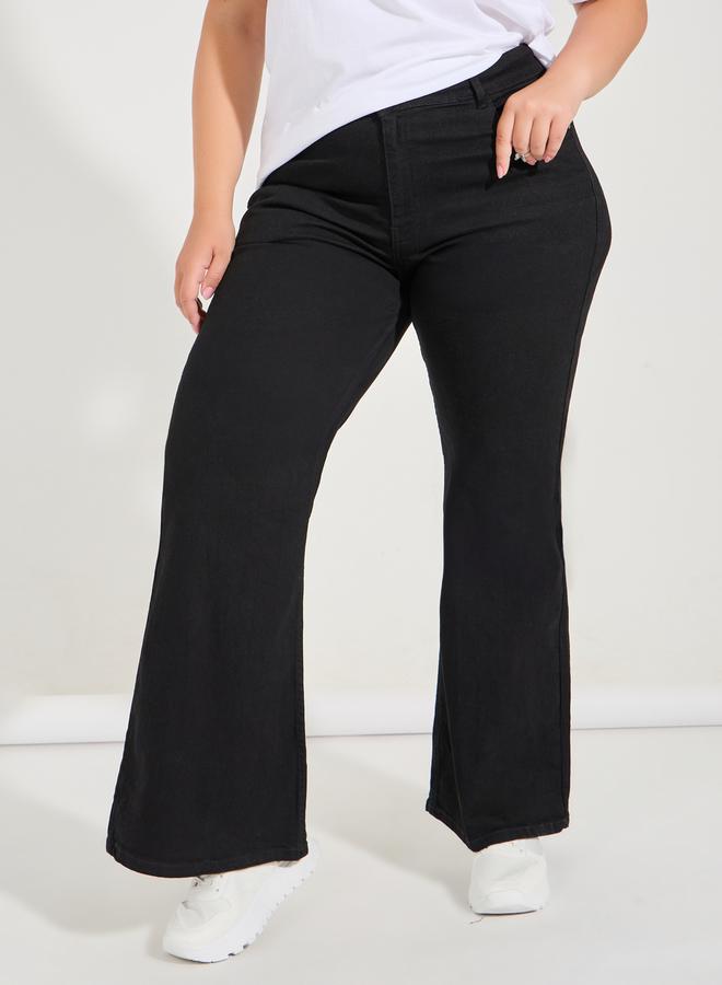 Styli Plus Size Mid Rise Wide Leg Jeans  - Image 2