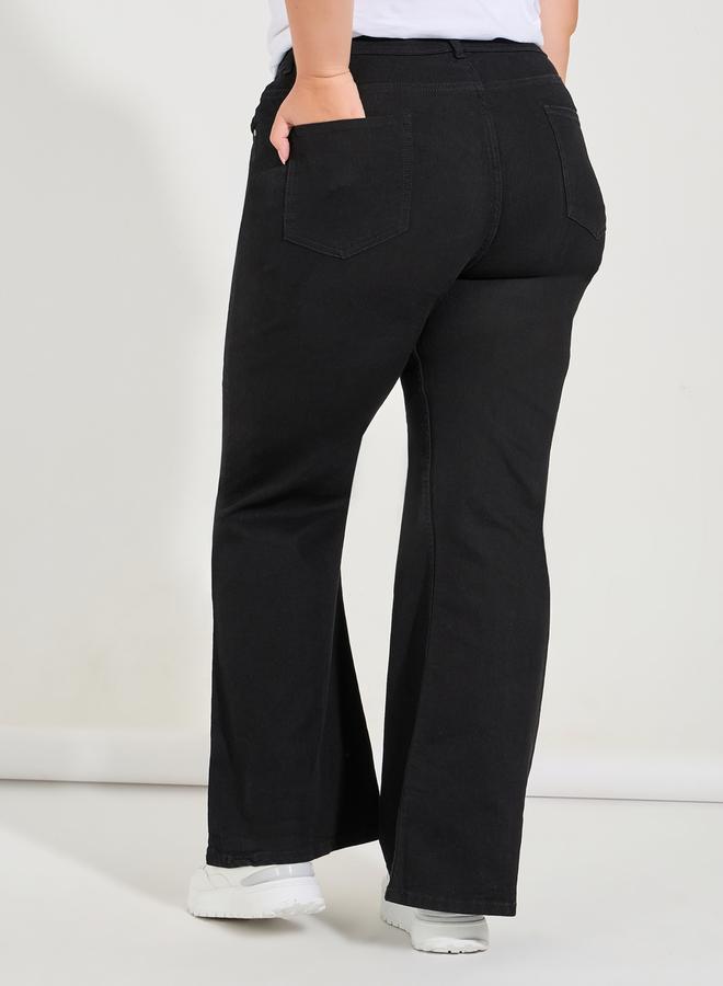 Styli Plus Size Mid Rise Wide Leg Jeans  - Image 4