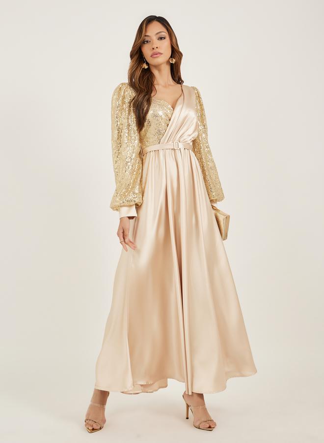 Styli Sequin Sleeve Maxi Dress  - Image 2