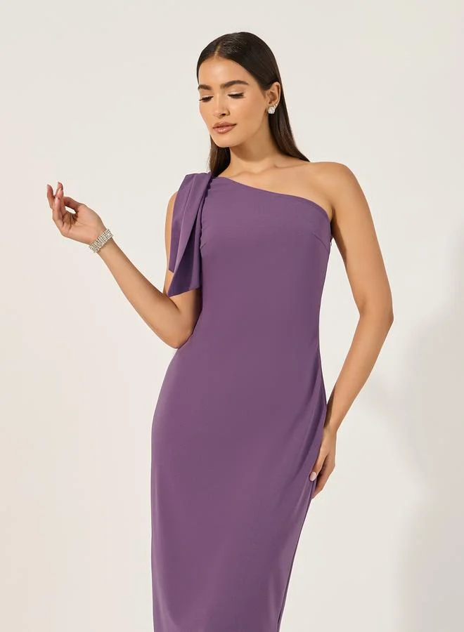 Styli One-Shoulder Midi Dress