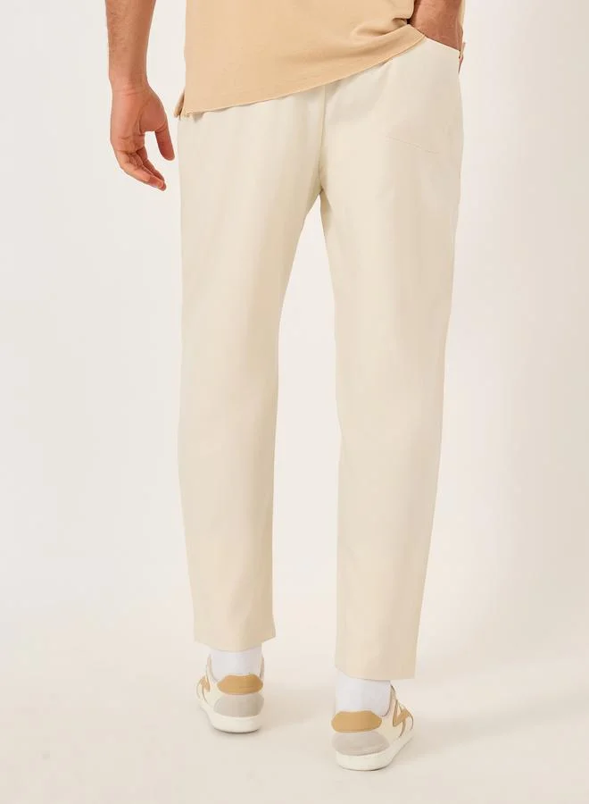 Take Two Solid Drawstring Waist Pleated Pants by Styli