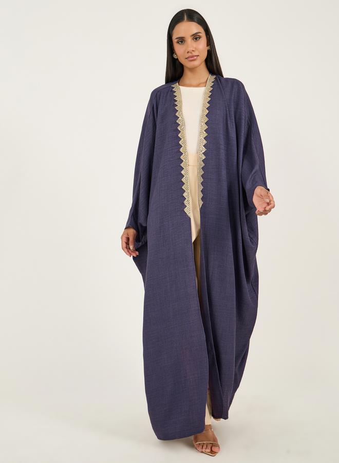Styli Lace Detail Batwing Sleeve Abayac - Image 2