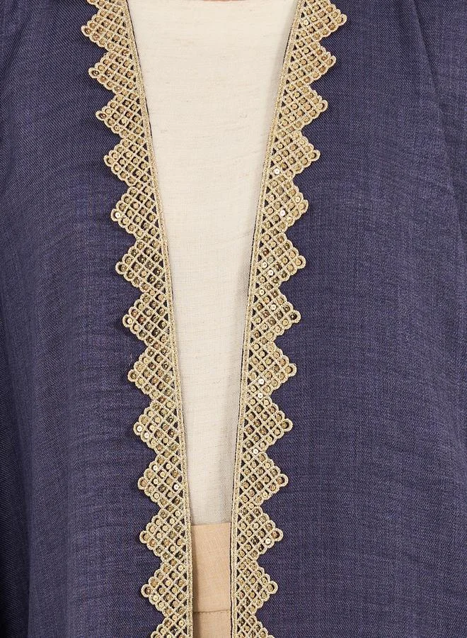 Styli Styli Lace Detail Batwing Sleeve Abayac