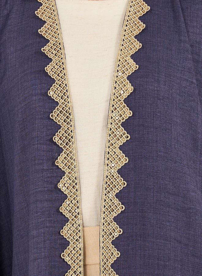 Styli Lace Detail Batwing Sleeve Abayac - Image 4