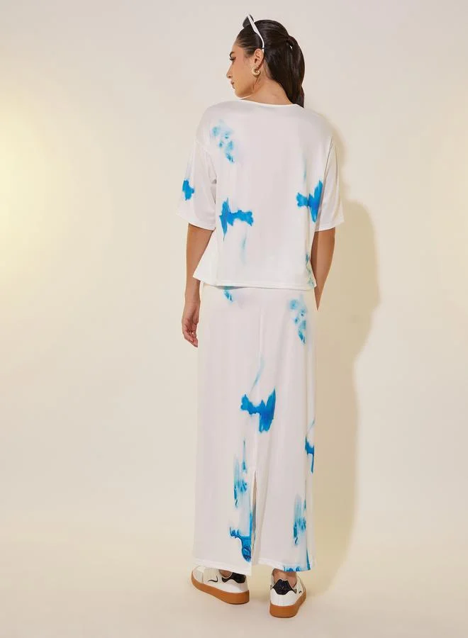 Take Two Tie Dye Short Sleeve Top and Skirt Set