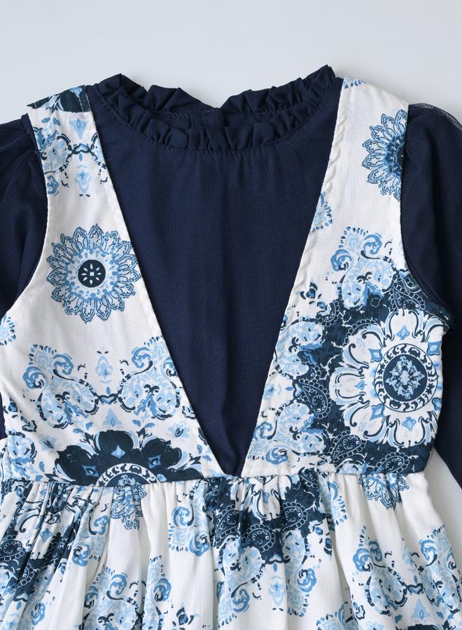 BELLA MODA Printed Fit and Flare Knee Length Dress by Styli  - Image 4