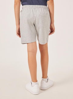 Styli Solid Drawstring Waist Shorts with Badge Detail  - Image 4