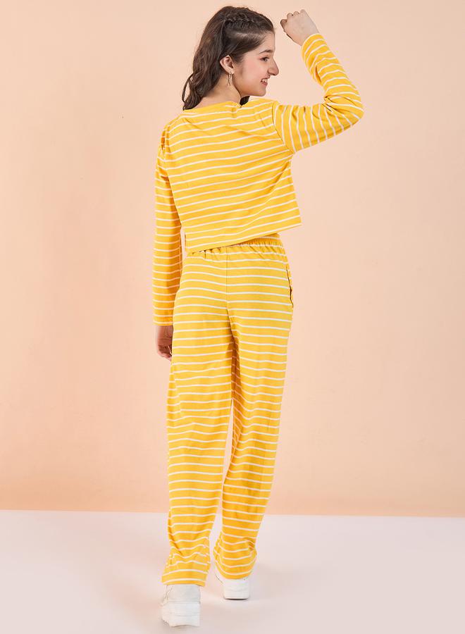 Stylo Bug - Striped Long Sleeve T-Shirt with Track Pants by Styli - Image 1