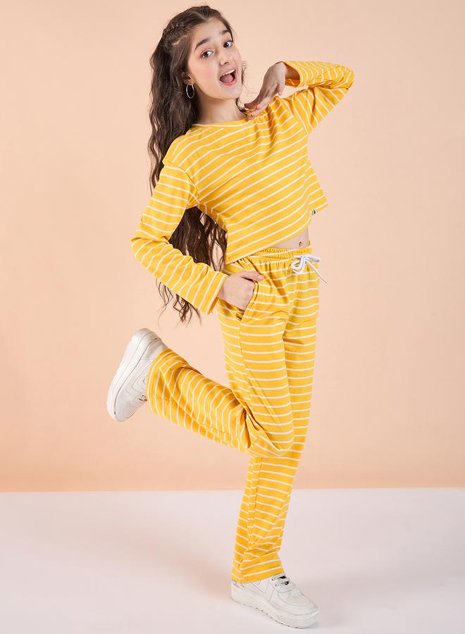 Stylo Bug - Striped Long Sleeve T-Shirt with Track Pants by Styli - Image 1